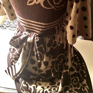 Floral cocoa brown n beige tops